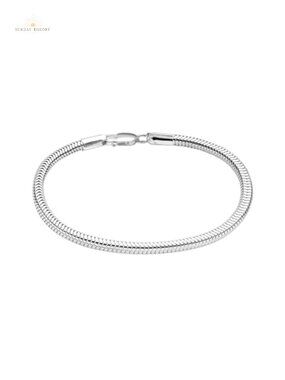 Solid 925 Sterling Silver Italian Snake Chain Bracelet for Men Women Charm